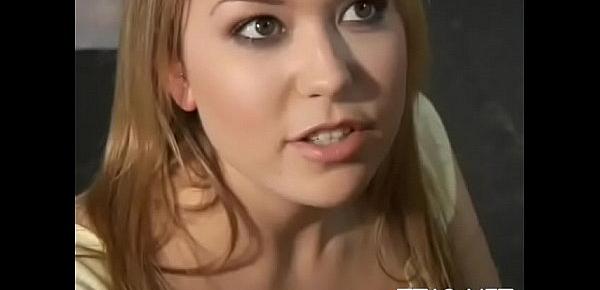  Cute legal age teenager sucks a fat pecker and gives a hot facesitting